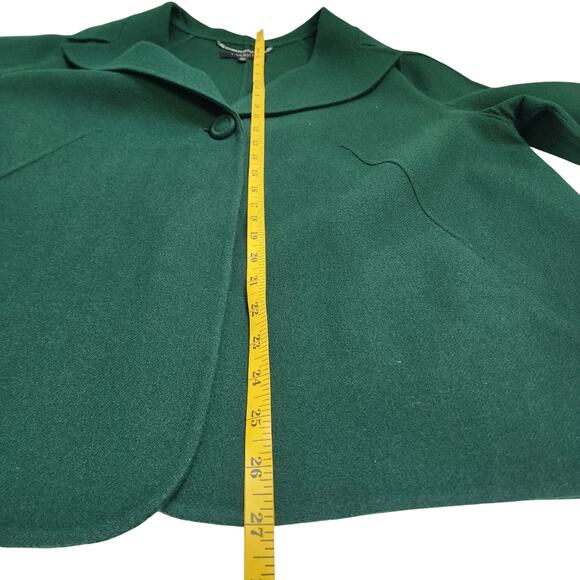 Talbots Womens Wool Swing Coat Plus Size 14W Emerald Green Lapel Collar Holiday - Picture 10 of 10